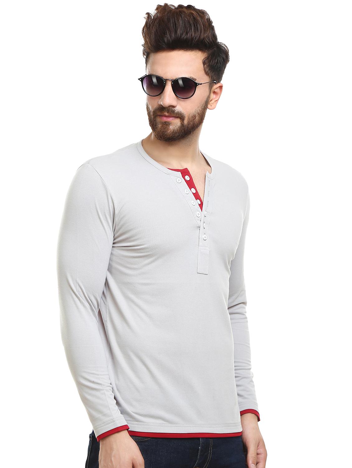 grey solid tshirt - 16328210 - Standard Image - 1