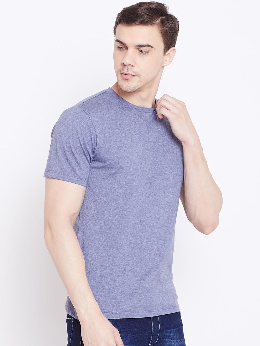 blue solid t-shirt - 16328234 - Standard Image - 1