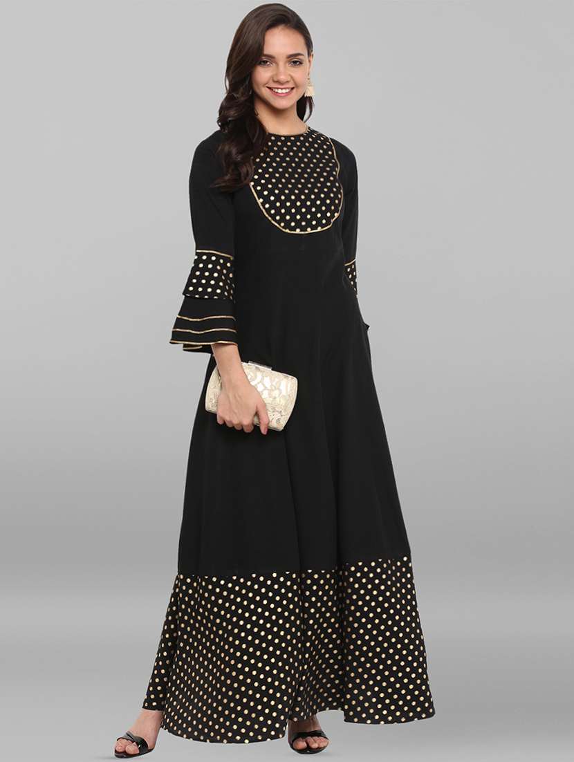 foil printed anarkali kurta