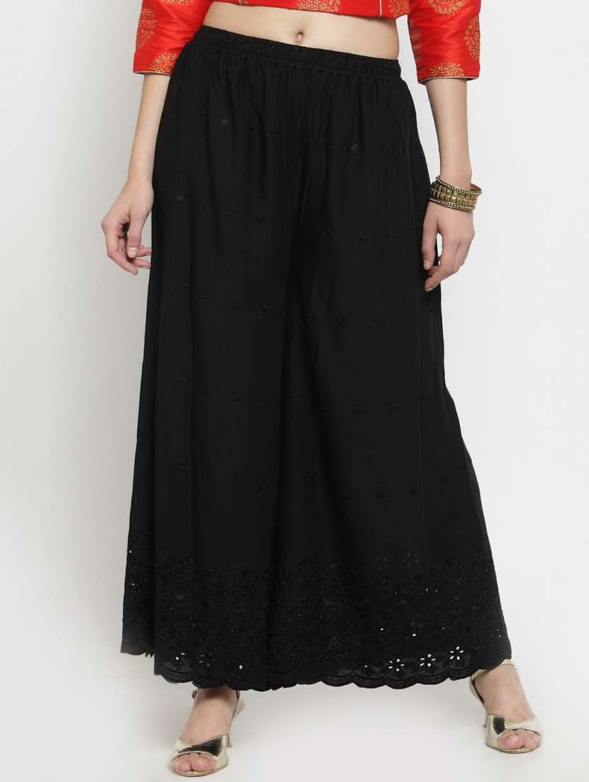 chikankari straight palazzo