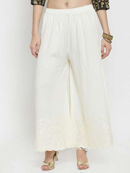 chikankari straight palazzo - 16329372 -  Standard Image - 0