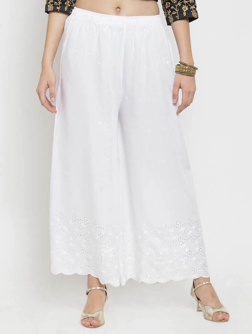 chikankari straight palazzo 