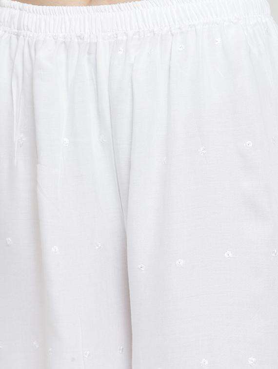 chikankari straight palazzo  - 16329373 -  Standard Image - 1