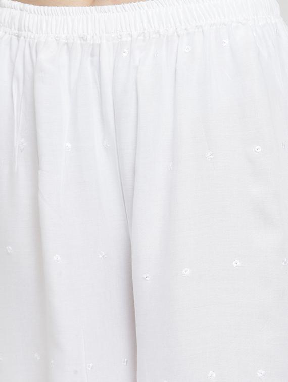 chikankari straight palazzo  - 16329373 -  Standard Image - 4