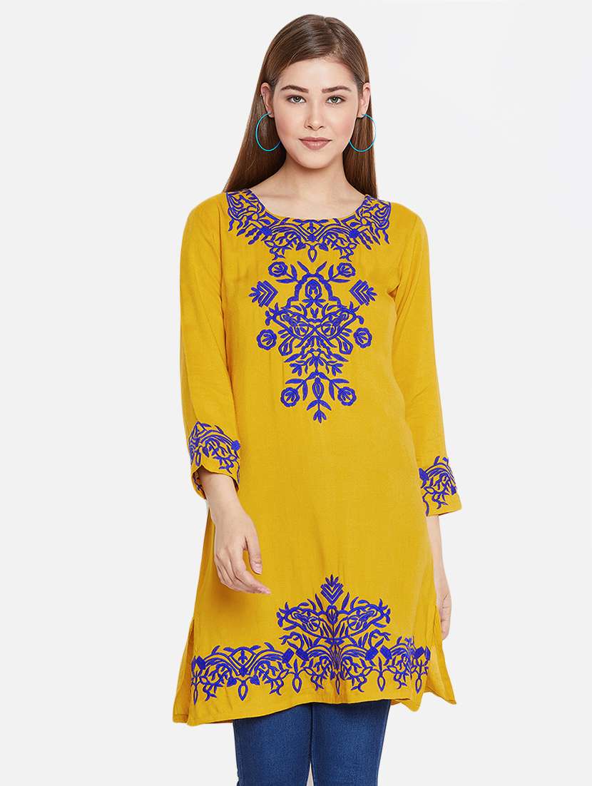embroidered straight kurta