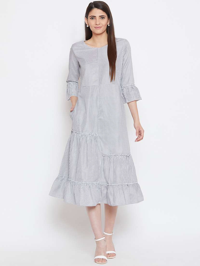 women's tiered dress striped dress