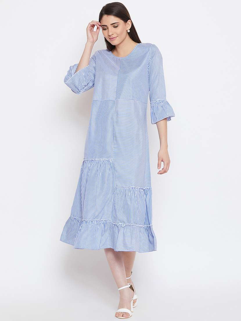 women's tiered dress striped dress