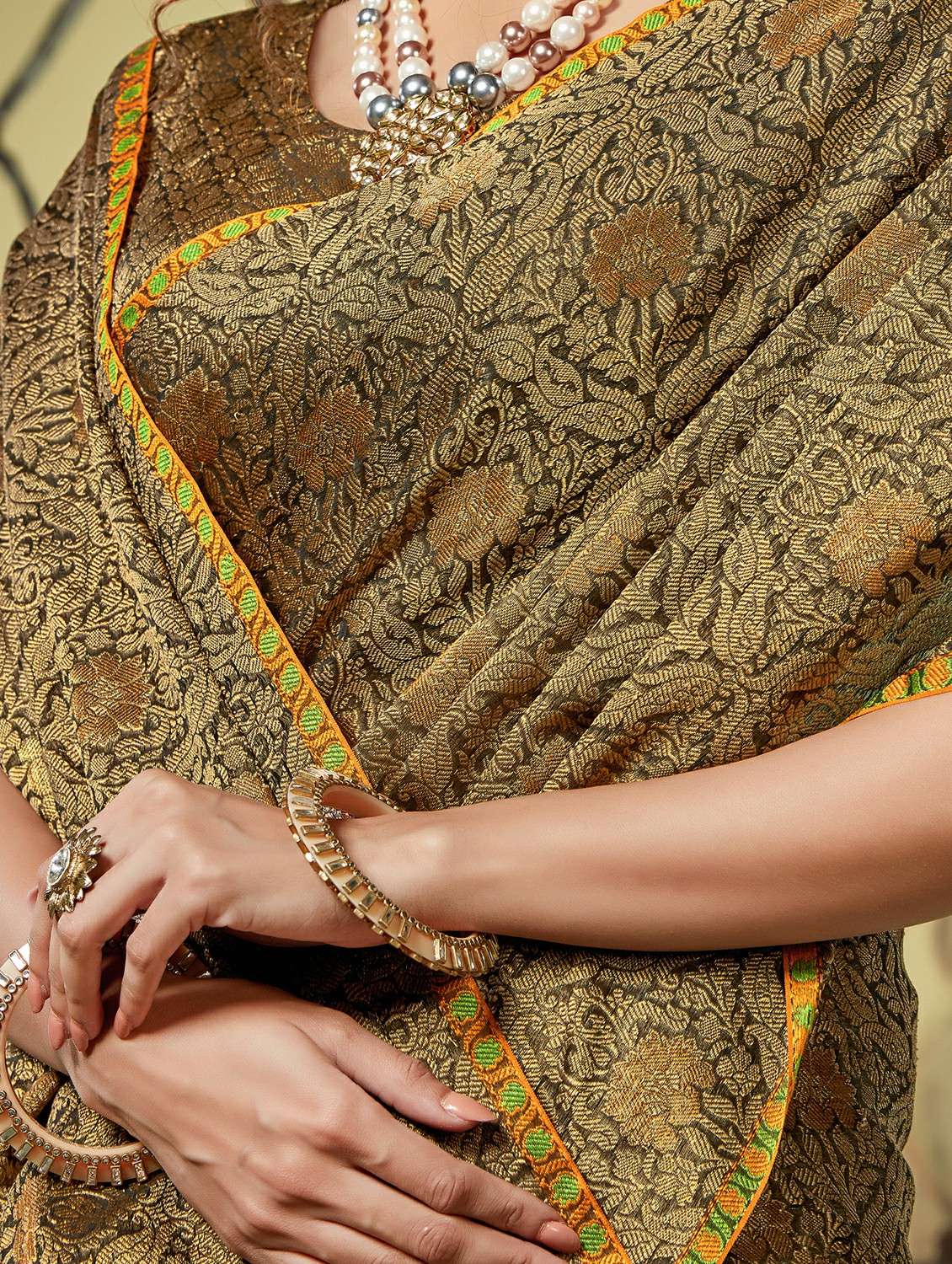 self-design banarasi saree with blouse - 16330790 -  Standard Image - 1