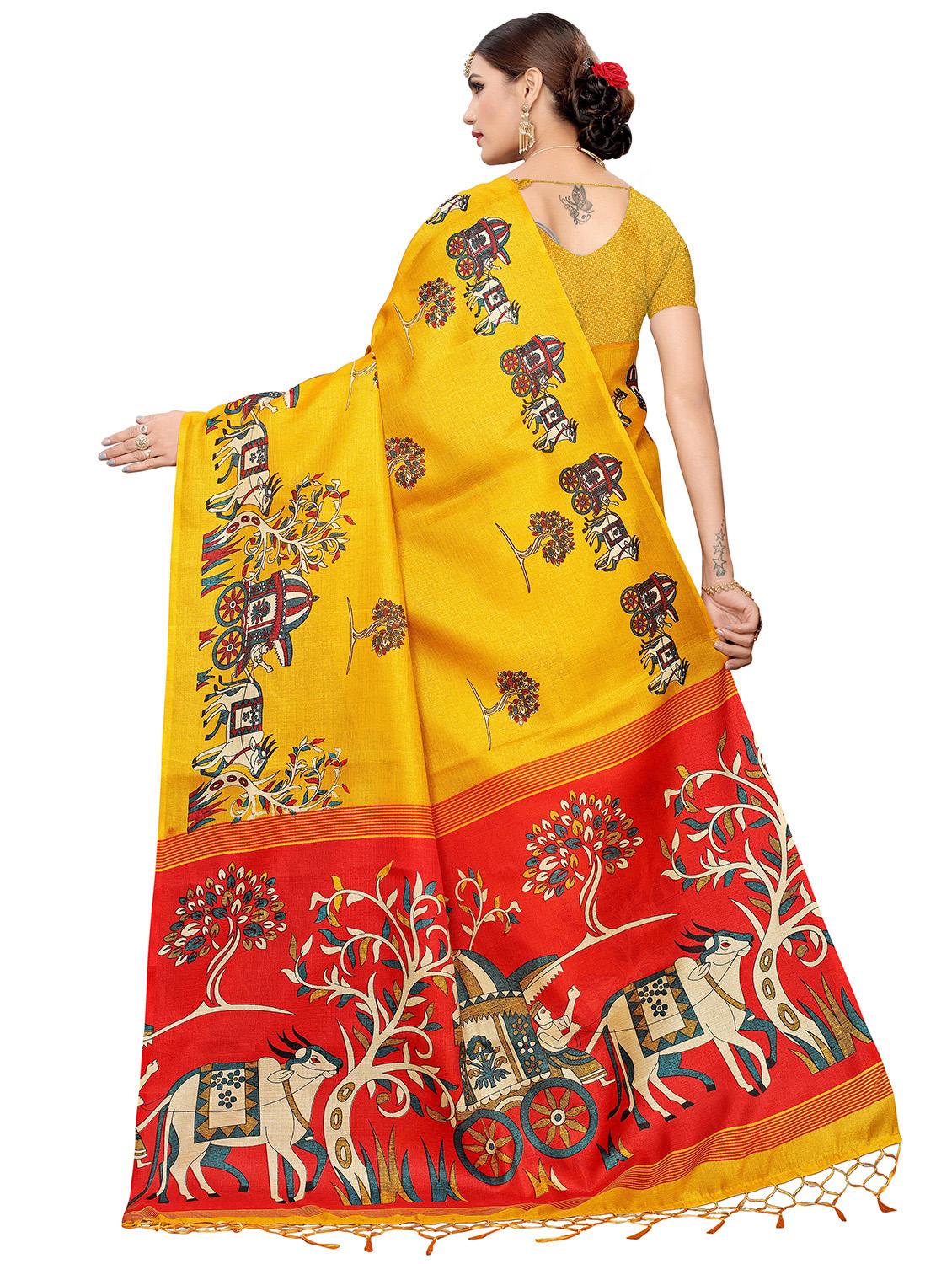 kalamkari printed saree with blouse - 16330947 -  Standard Image - 1