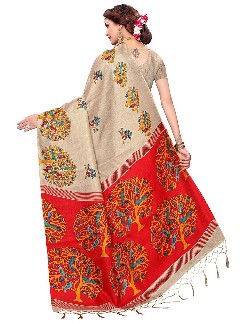 kalamkari printed saree with blouse - 16330952 -  Standard Image - 1