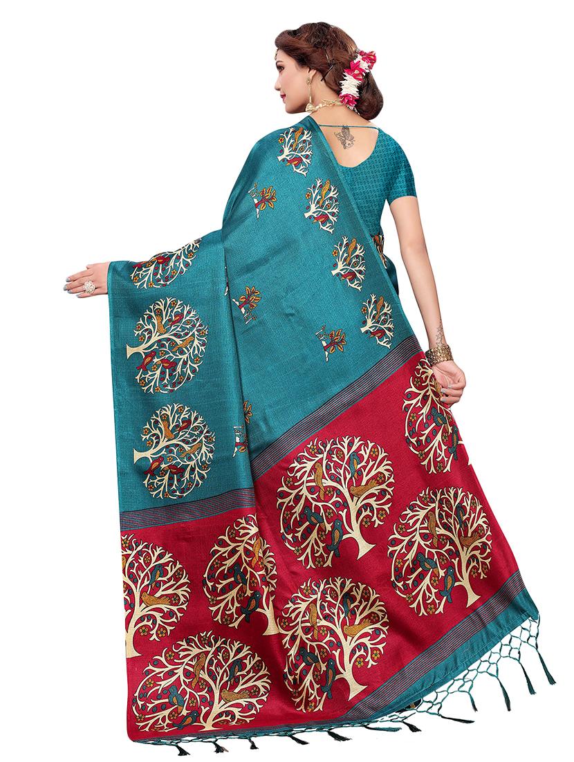 kalamkari printed saree with blouse - 16330955 -  Standard Image - 1