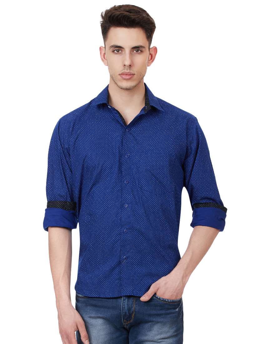 mens polka dots casual shirt