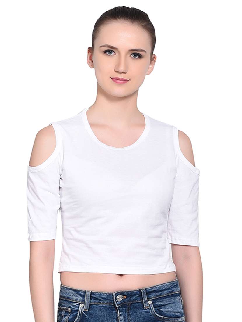 cold shoulder crop top
