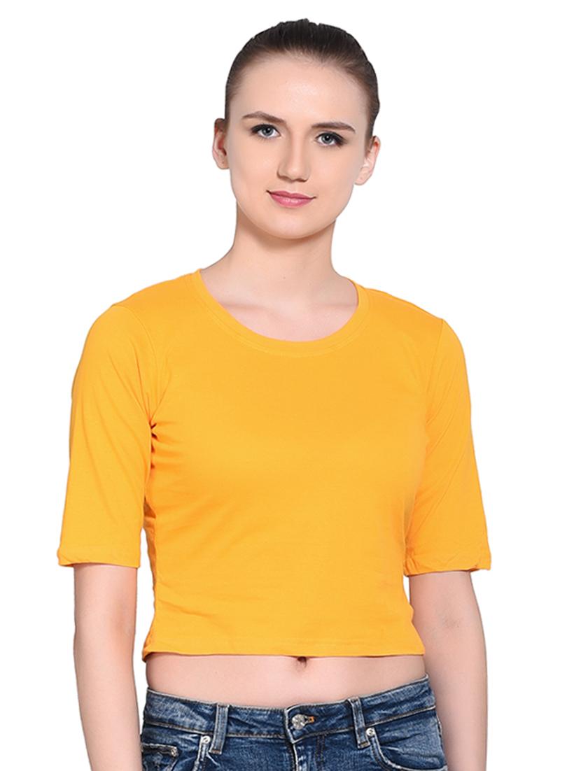 women's crop round neck top - 16331323 - Zoom Image - 0