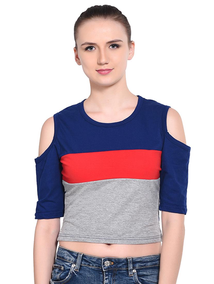 women's crop round neck top - 16331332 - Zoom Image - 0