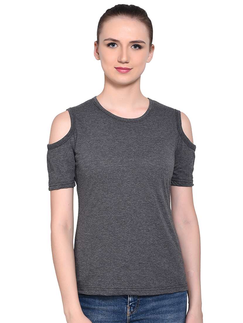 cold shoulder solid top