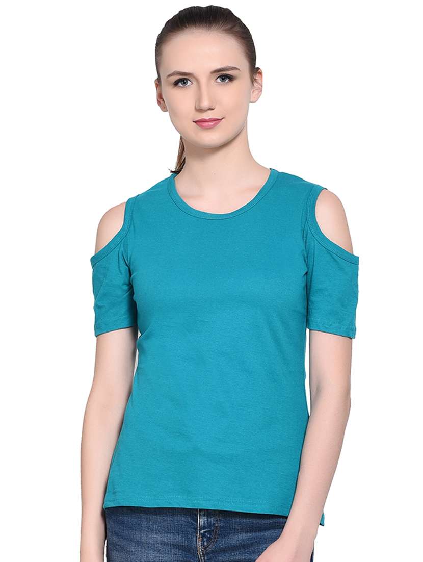 cold shoulder solid top