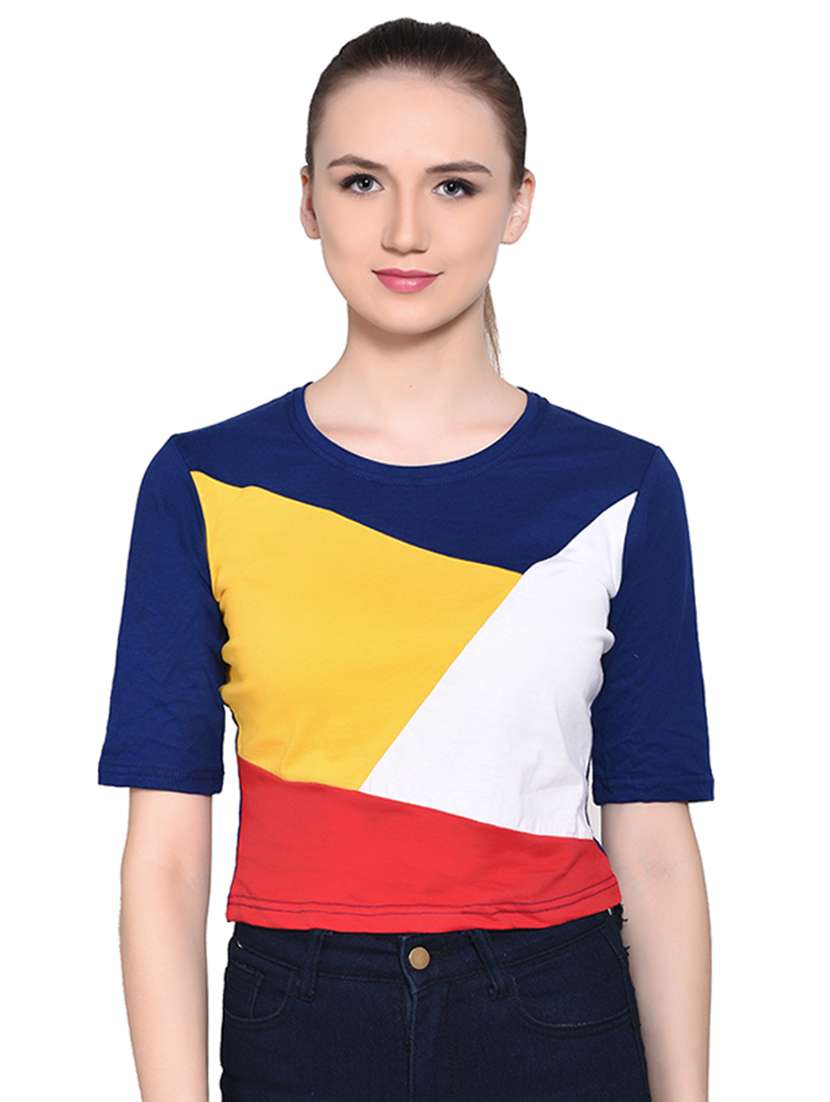 color block short sleeved top