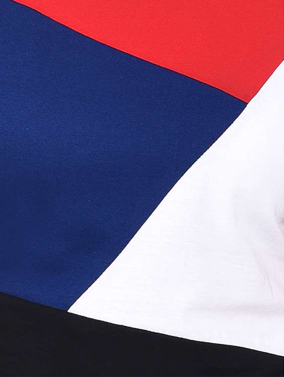 color block short sleeved top - 16331417 - Standard Image - 4