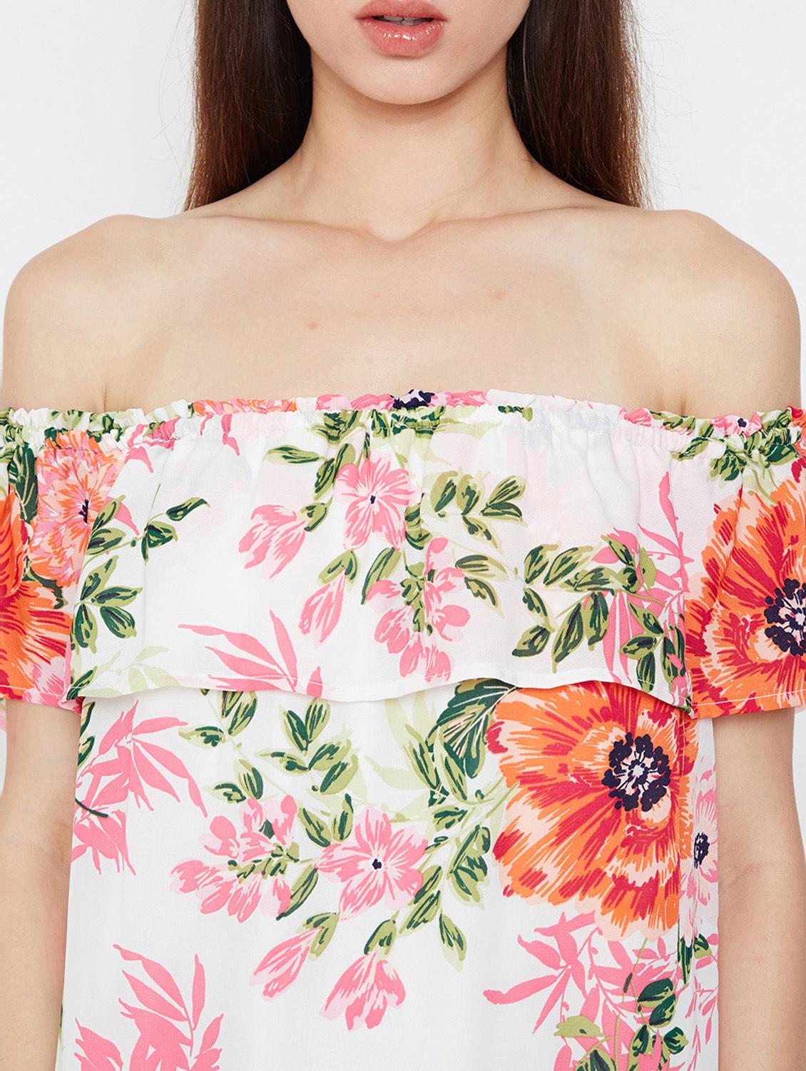 ruffle detail floral shift dress - 16332844 - Standard Image - 4