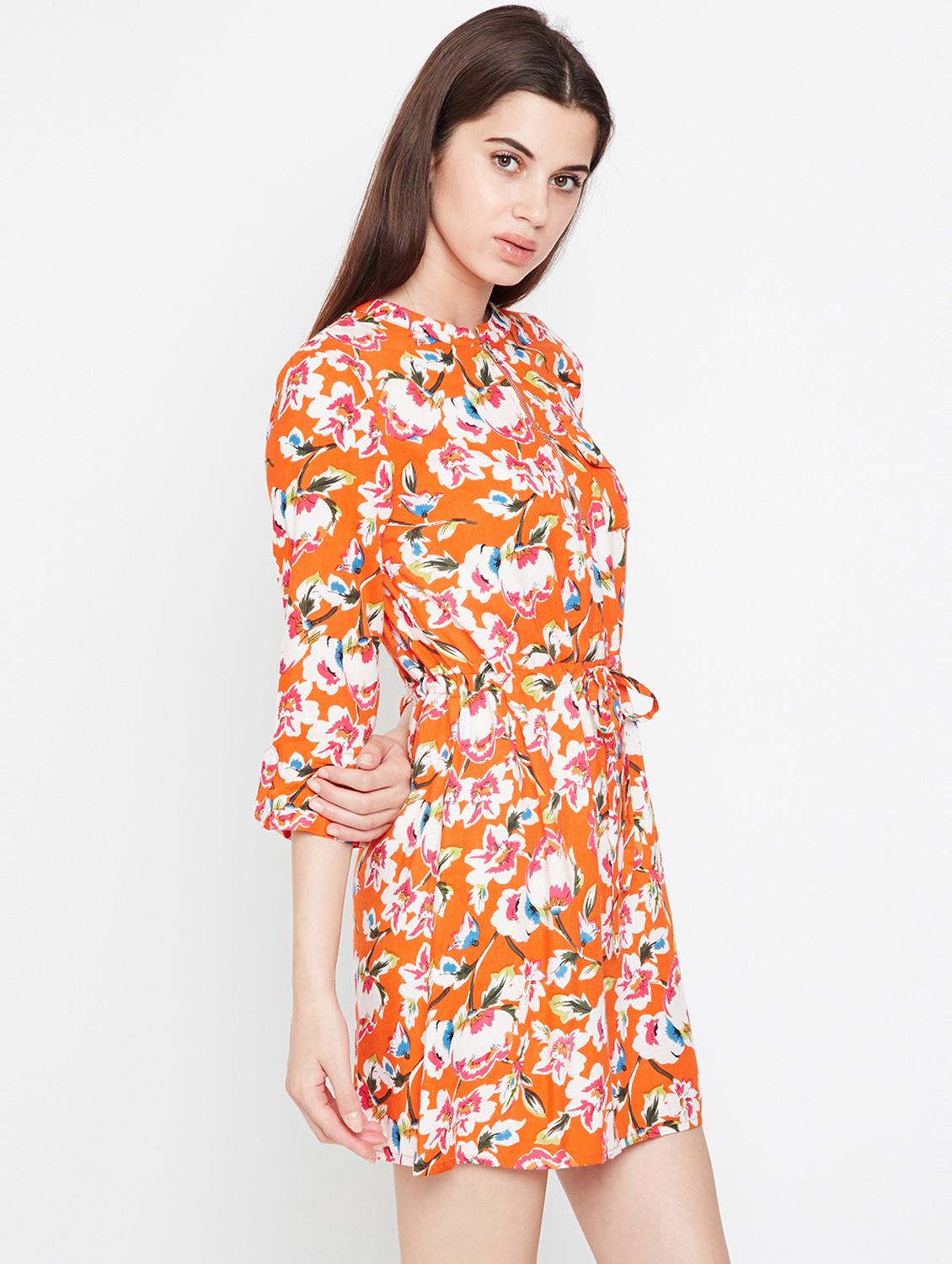 pocket patch floral a-line dress - 16332848 - Standard Image - 1