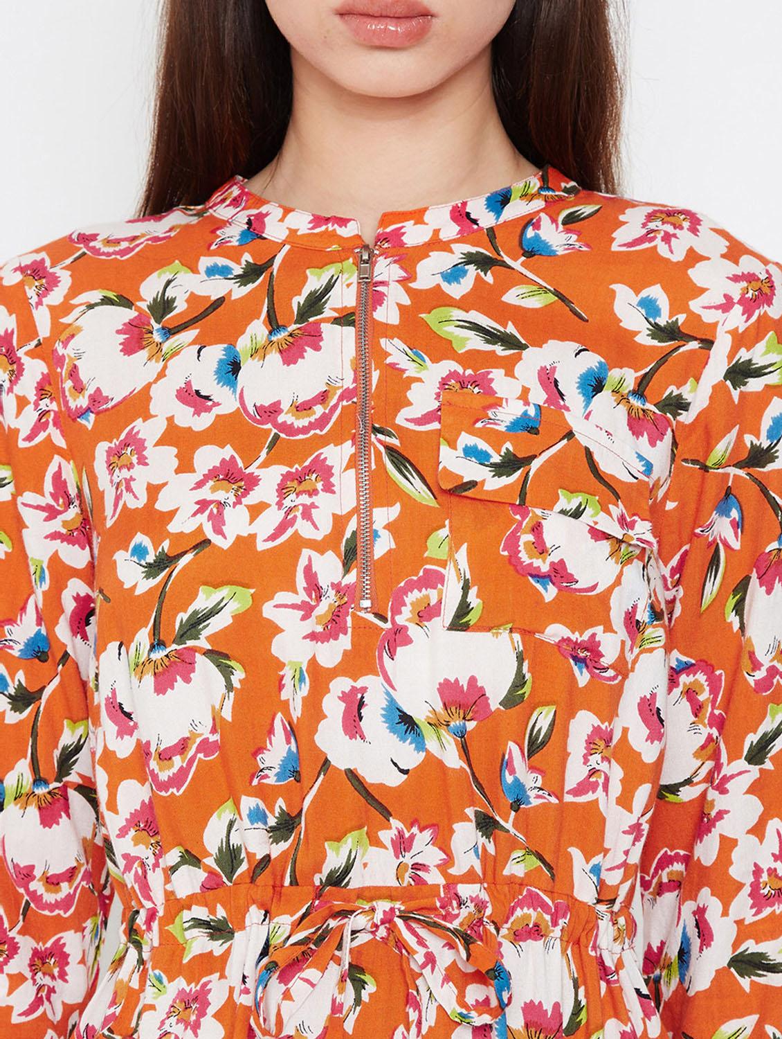 pocket patch floral a-line dress - 16332848 - Standard Image - 4