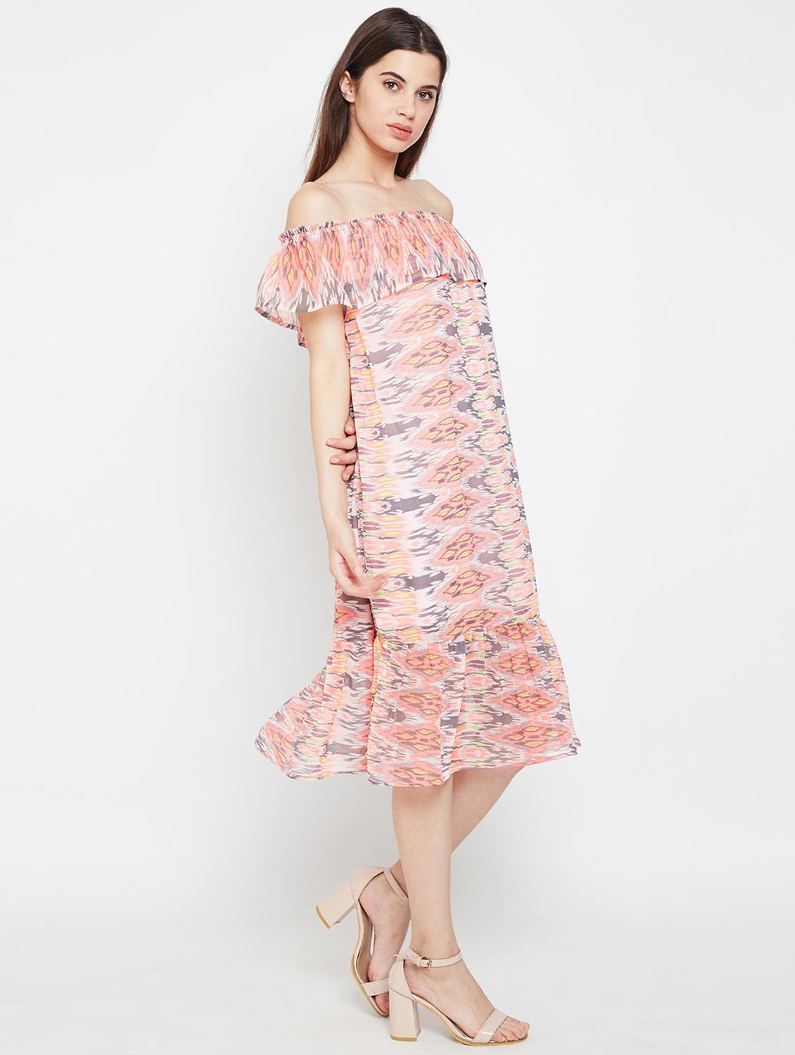 ruffle detail a-line dress - 16332856 - Standard Image - 1