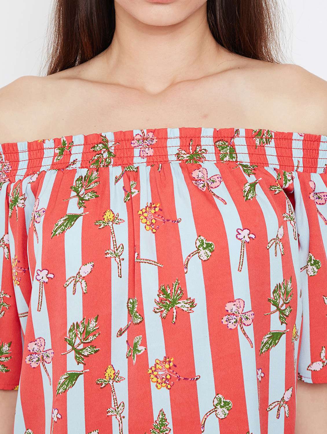 smocked off shoulder top - 16333067 -  Standard Image - 4