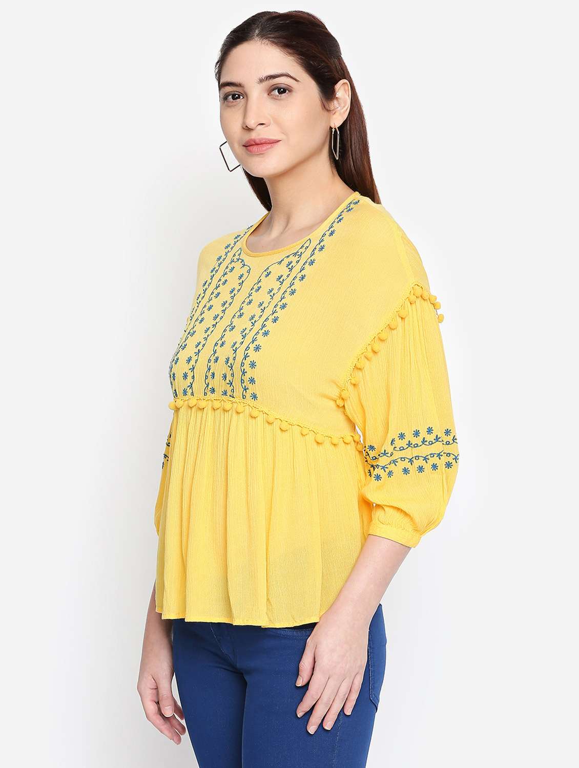 women's a line round neck top - 16333073 -  Standard Image - 1