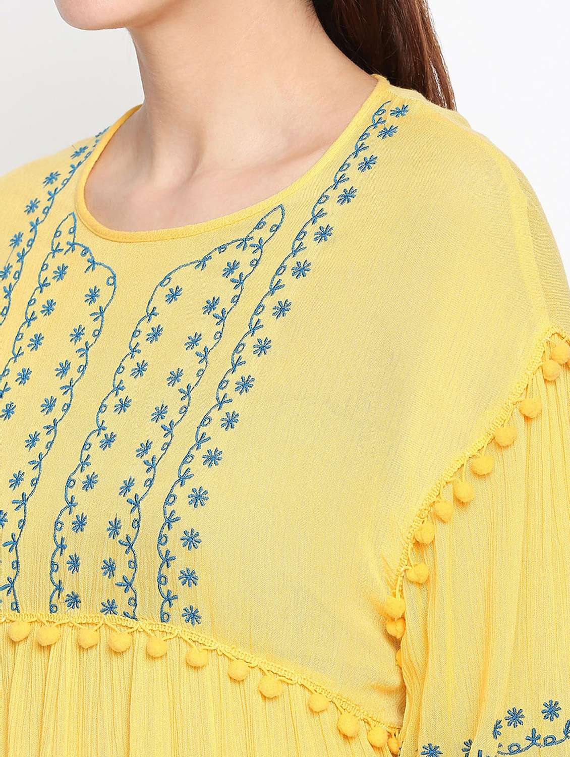 women's a line round neck top - 16333073 -  Standard Image - 4