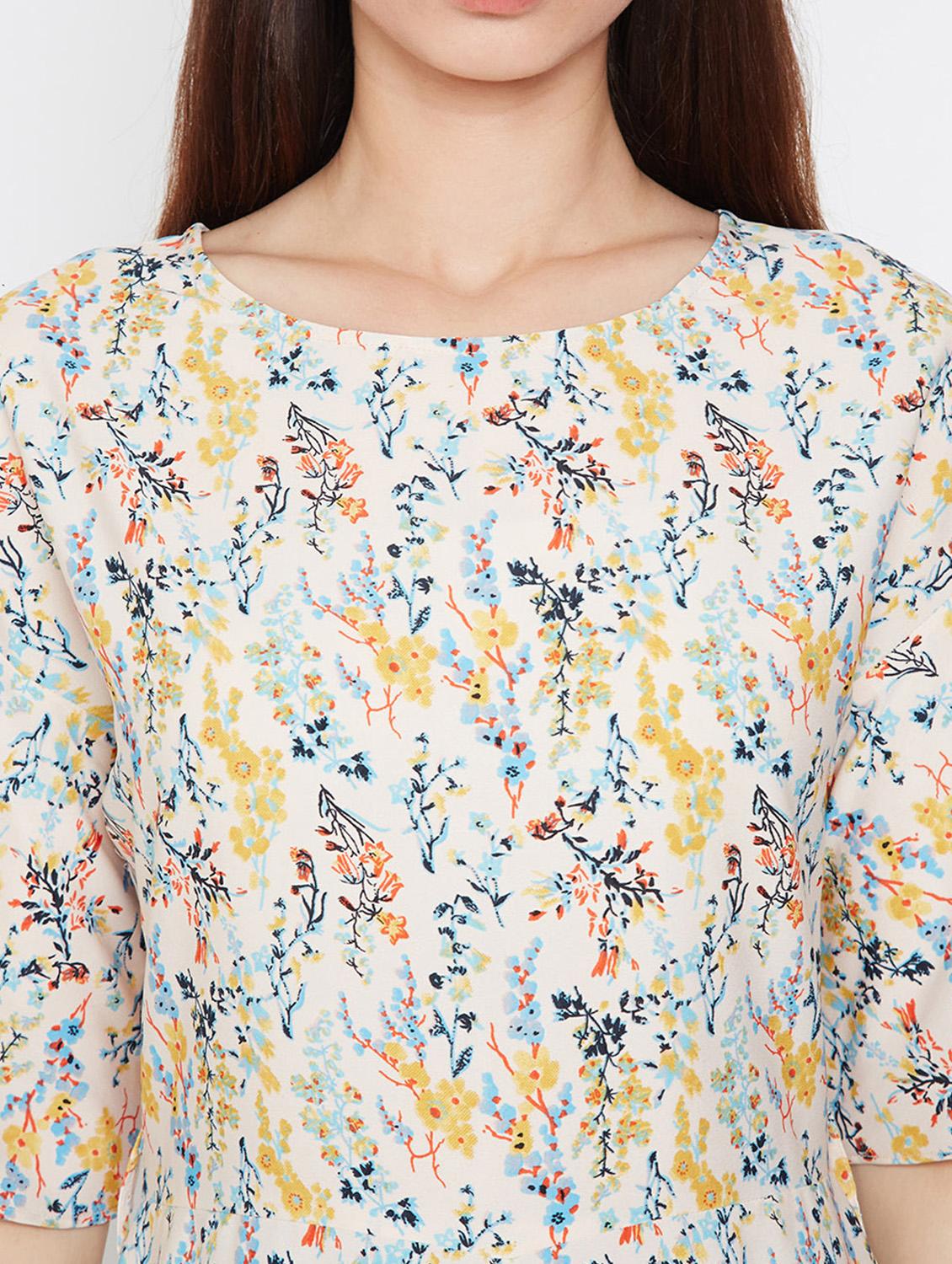 drop shoulder floral romper - 16333110 - Standard Image - 4