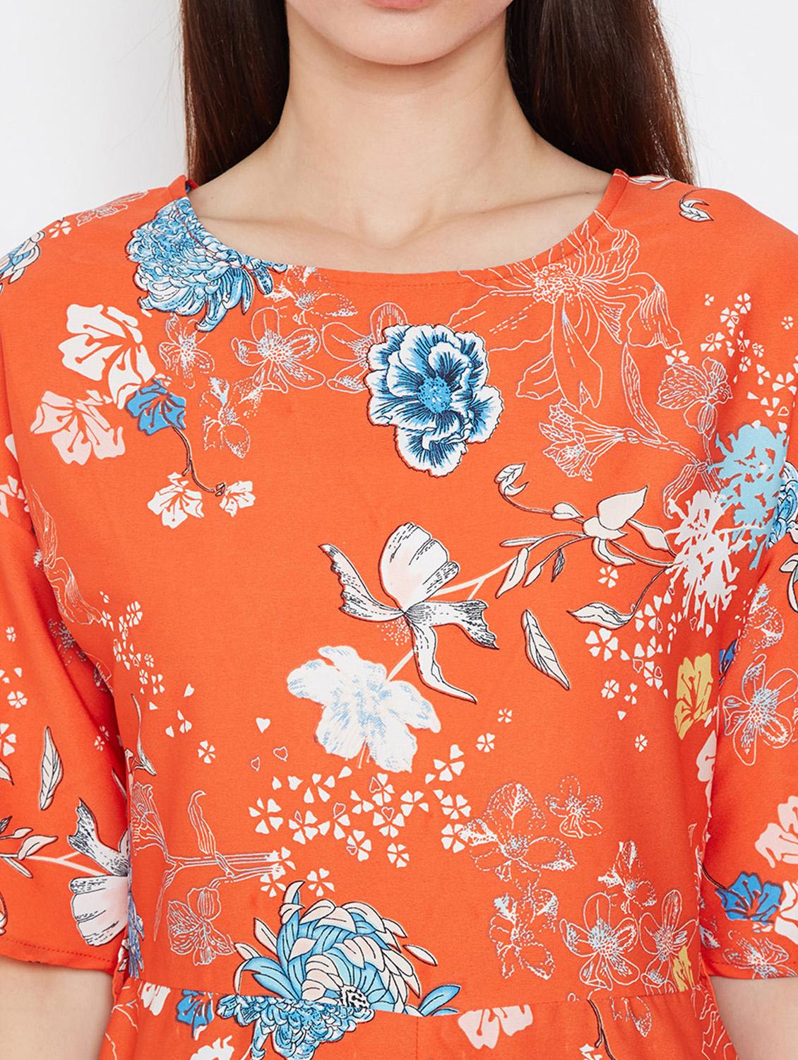 drop shoulder floral romper - 16333112 - Standard Image - 4