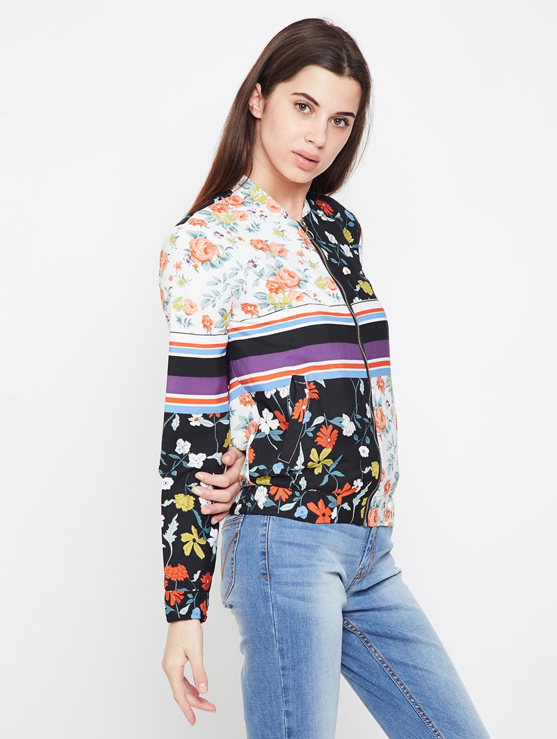 zip-up floral summer jacket - 16333152 - Standard Image - 1