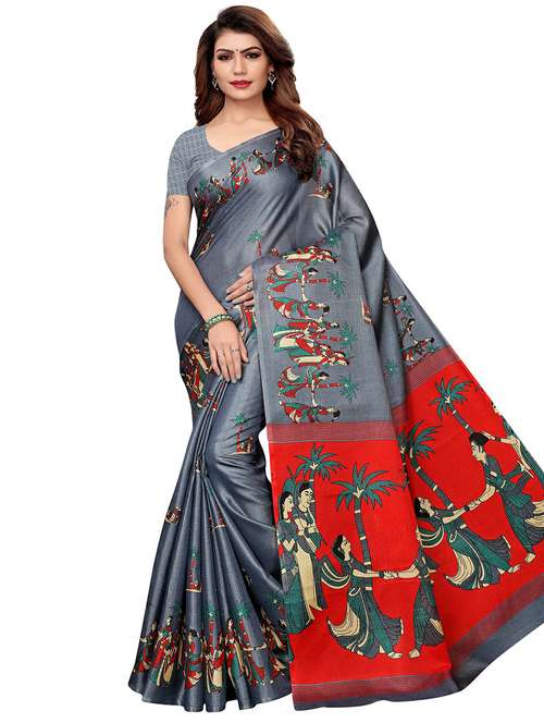 kalamkari printed saree with blouse - 16333696 -  Standard Image - 0