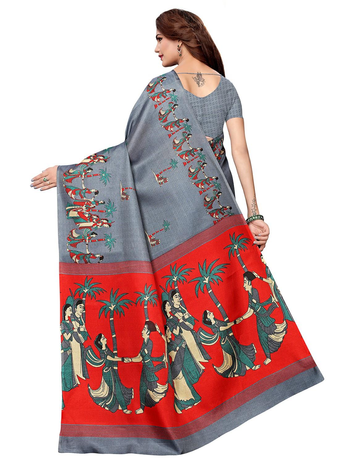 kalamkari printed saree with blouse - 16333696 -  Standard Image - 1