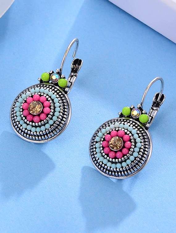 multi colored zinc drop earring
