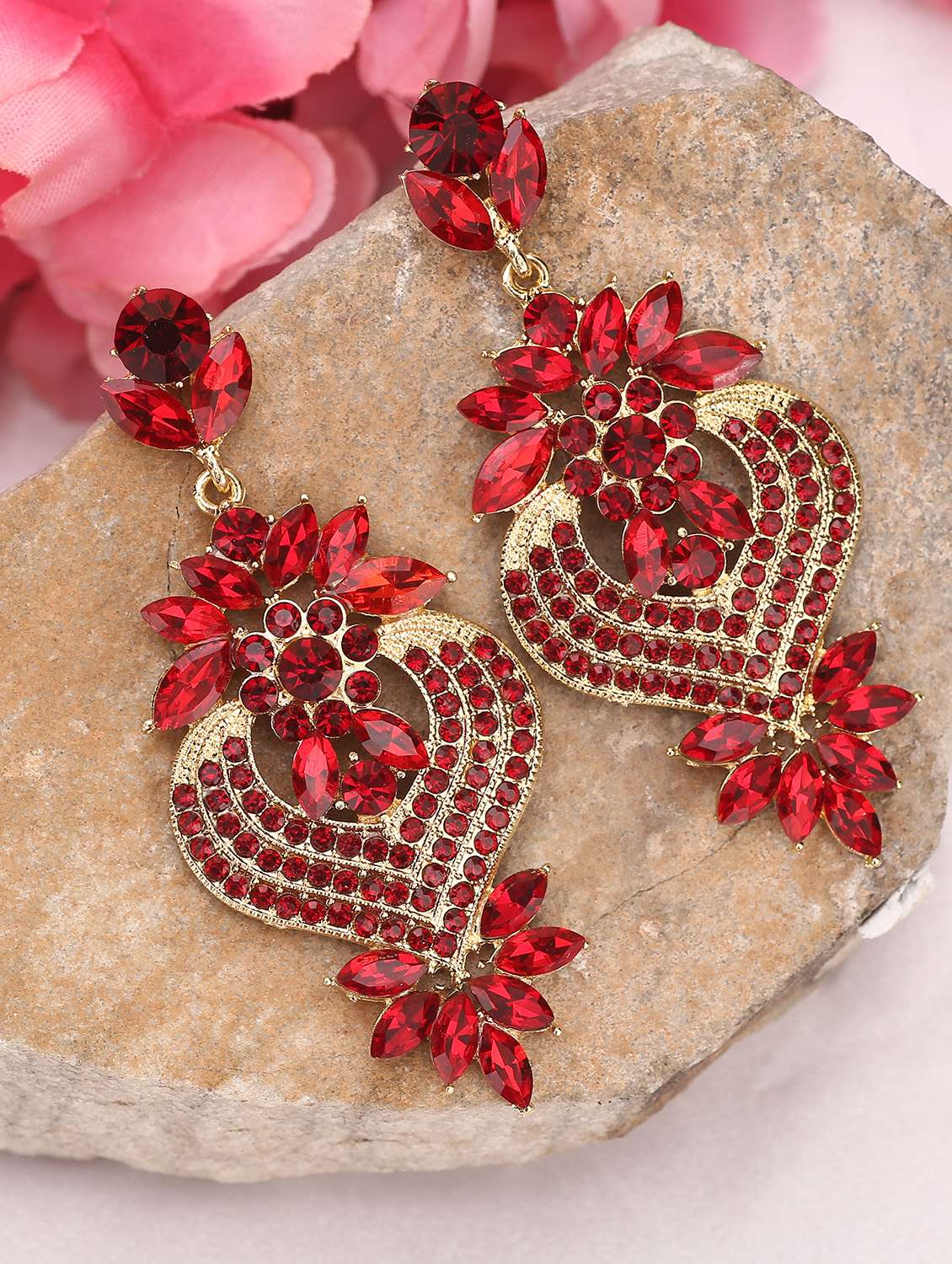 red zinc drop earring