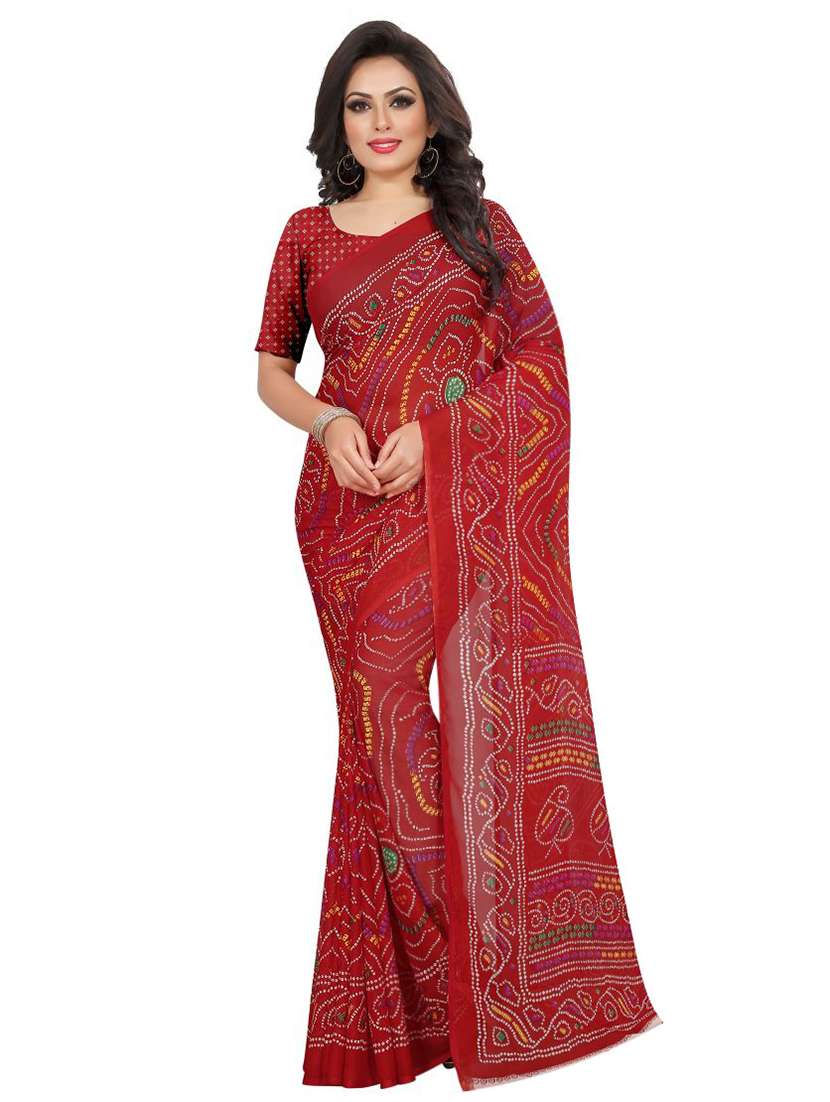 bandhani printed saree with blouse