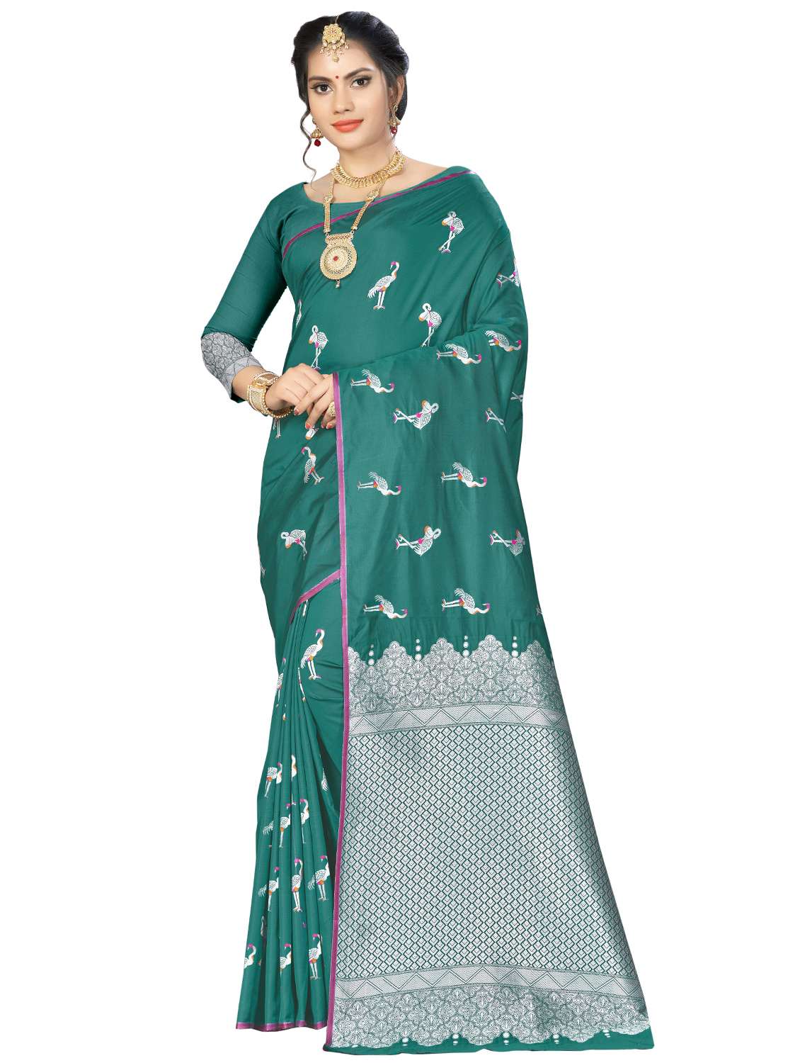 conversational banarasi saree with blouse