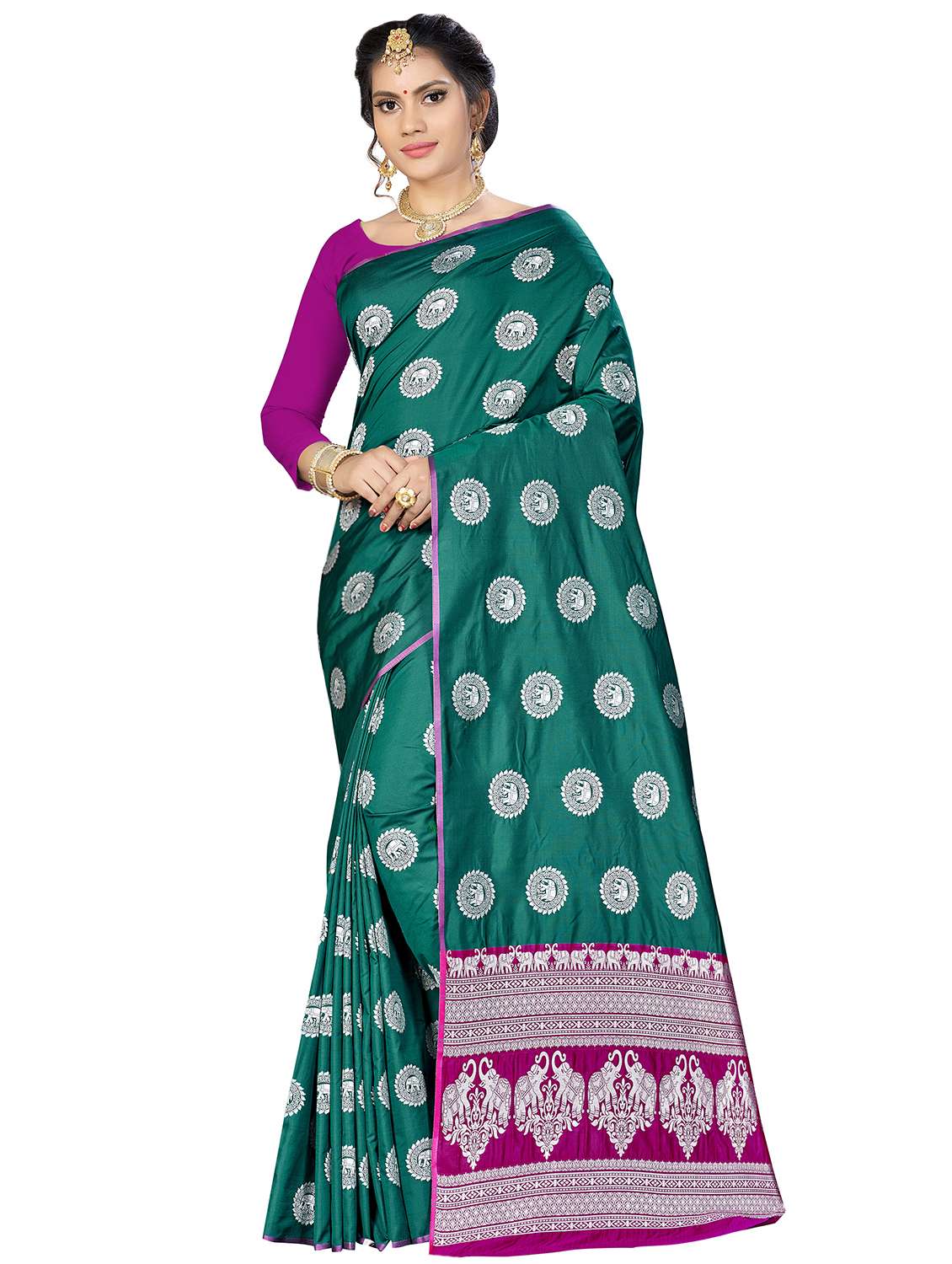 motifs banarasi saree with blouse