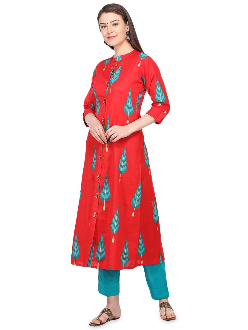 ikat printed a-line kurta - 16335318 -  Standard Image - 1