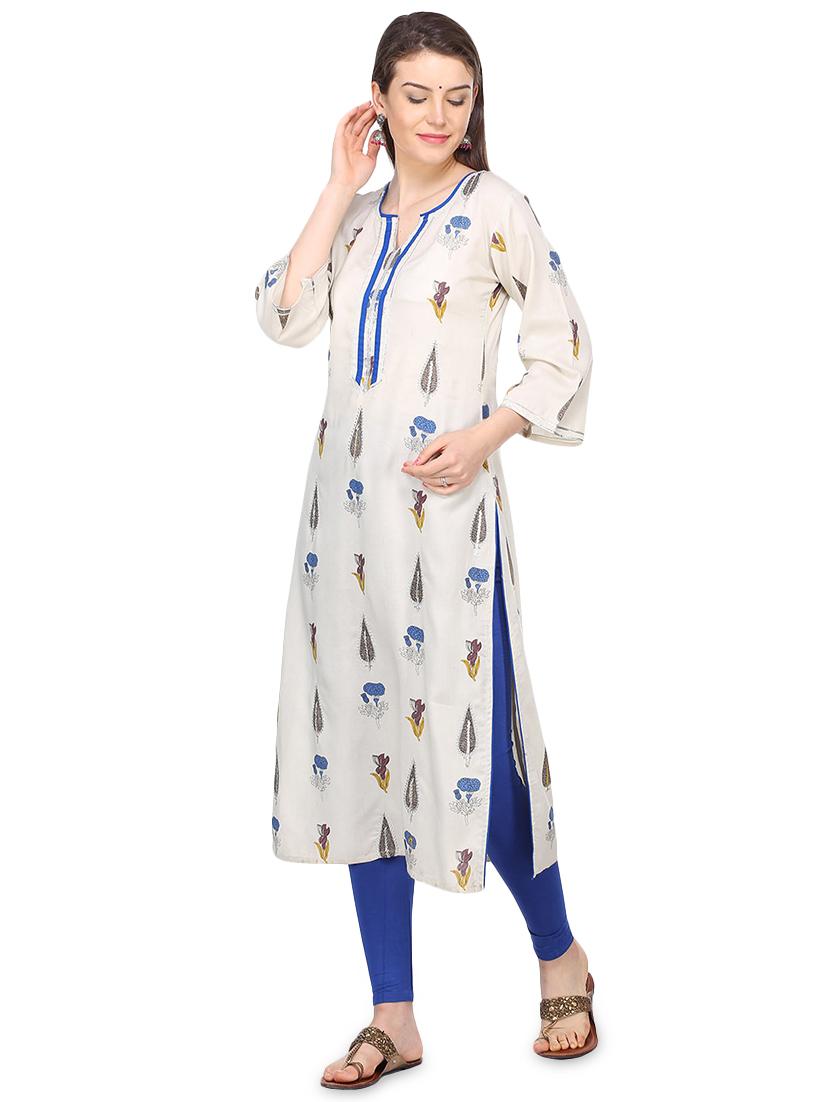 floral printed straight kurta - 16335321 - Standard Image - 1