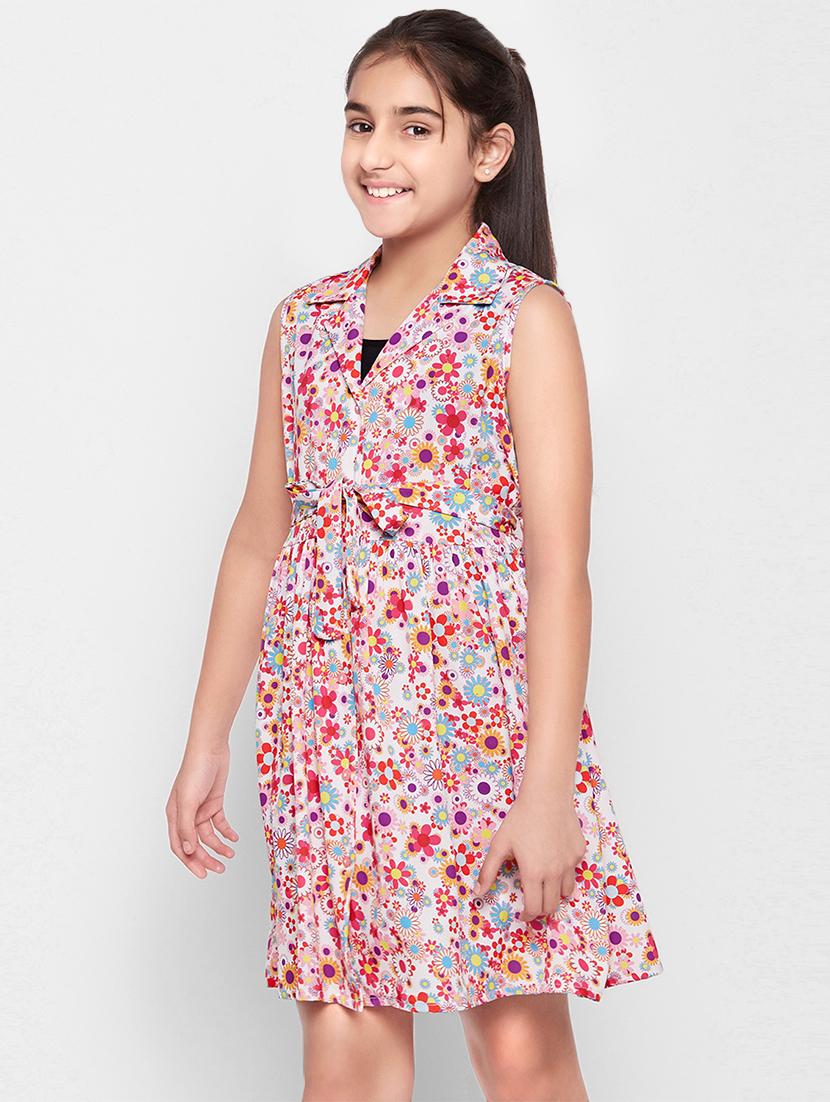 tie knot waist floral print dress - 16336409 - Standard Image - 1