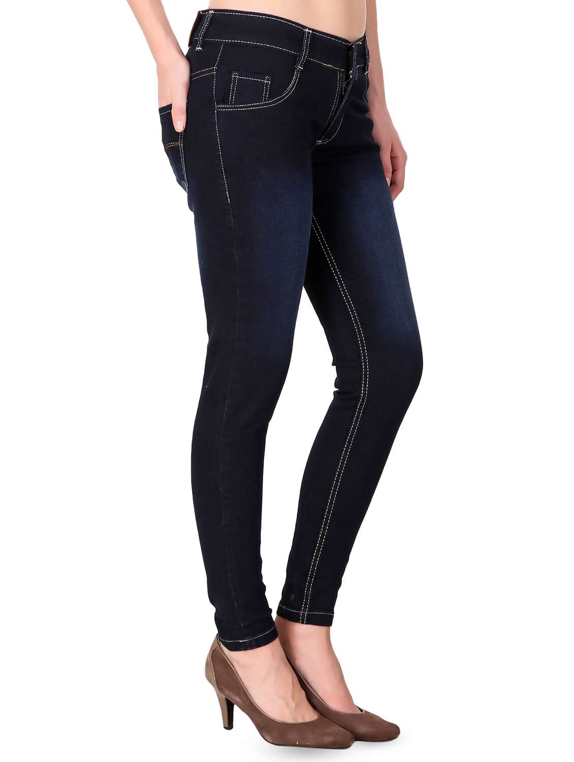 skinny fit stone washed jeans - 16336410 - Standard Image - 1