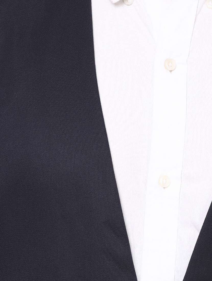 navy blue solid waist coat - 16336472 -  Standard Image - 4