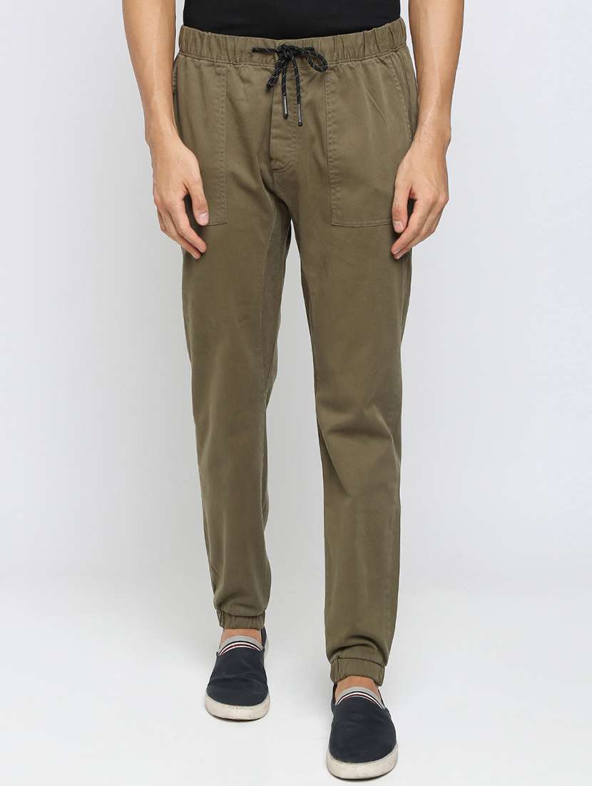 green solid jogger