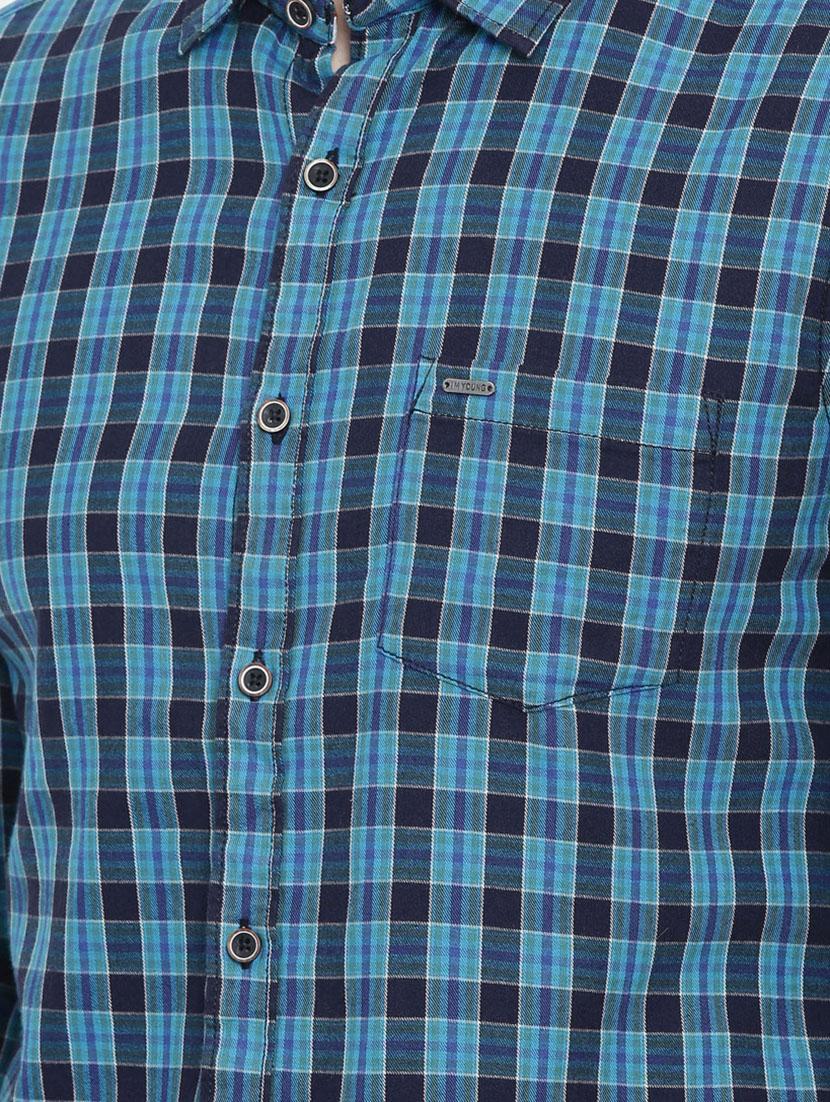 blue checkered casual shirt - 16337757 - Standard Image - 4