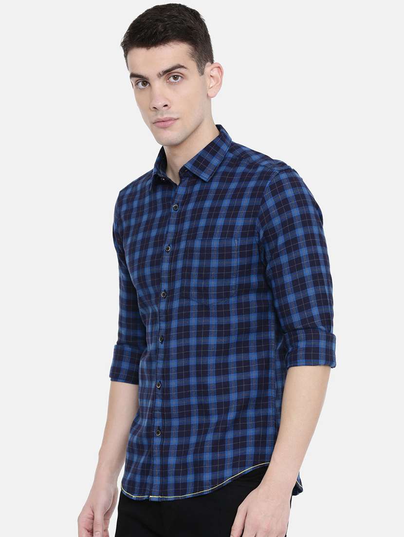 blue checkered casual shirt - 16337767 -  Standard Image - 1