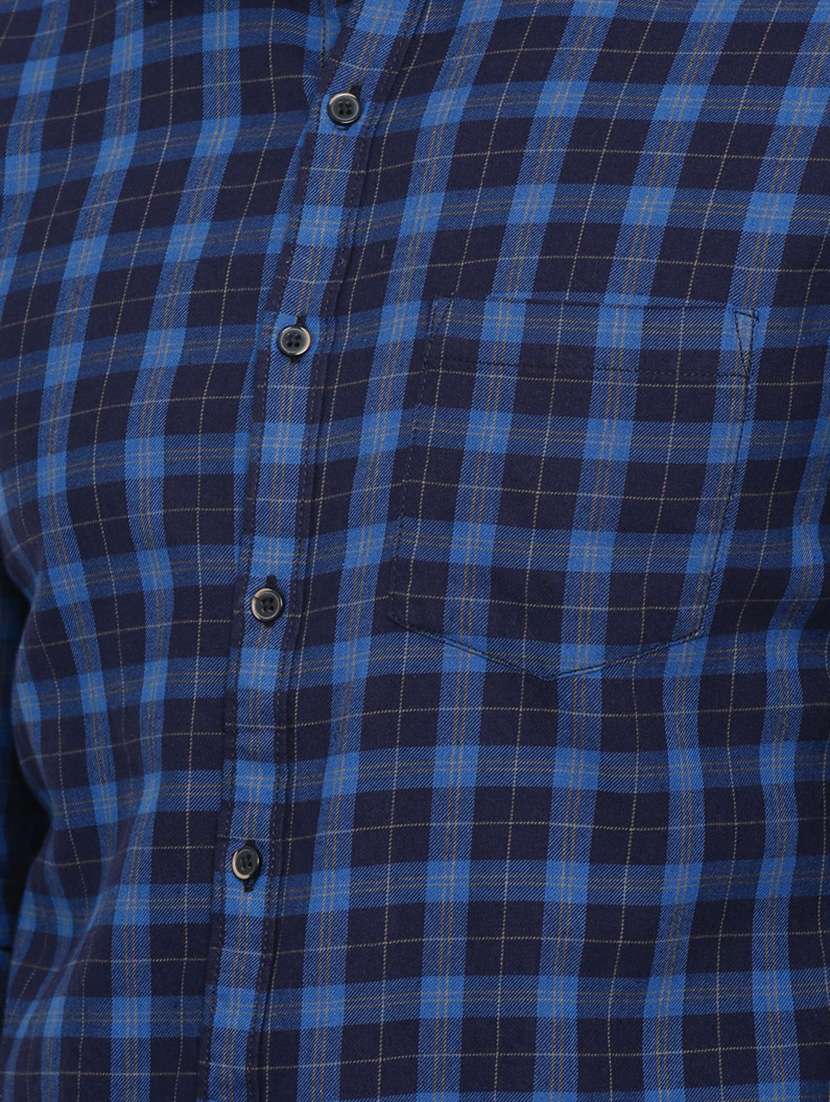blue checkered casual shirt - 16337767 - Standard Image - 4