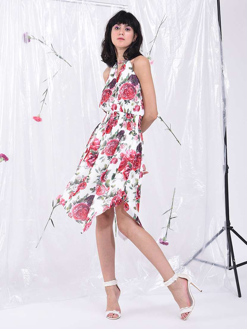 women's asymmetric floral dress